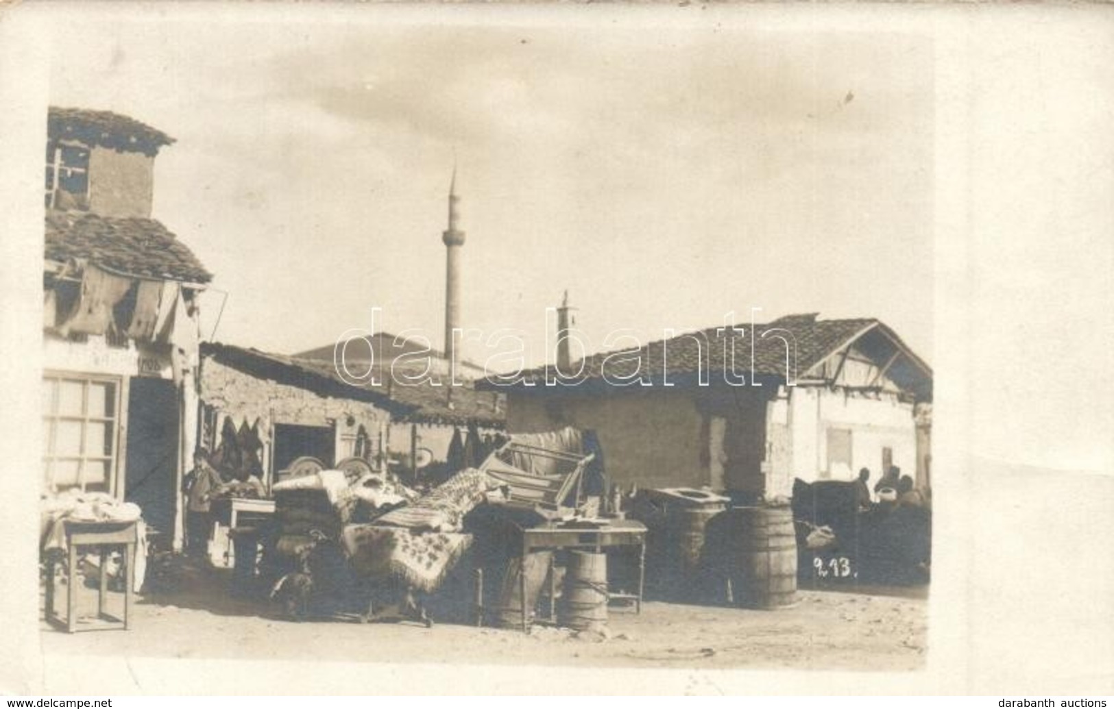 T2/T3 Skopje, Street View With Shop, Mosque In The Background. Photo (sent In 1964) (EK) - Non Classificati