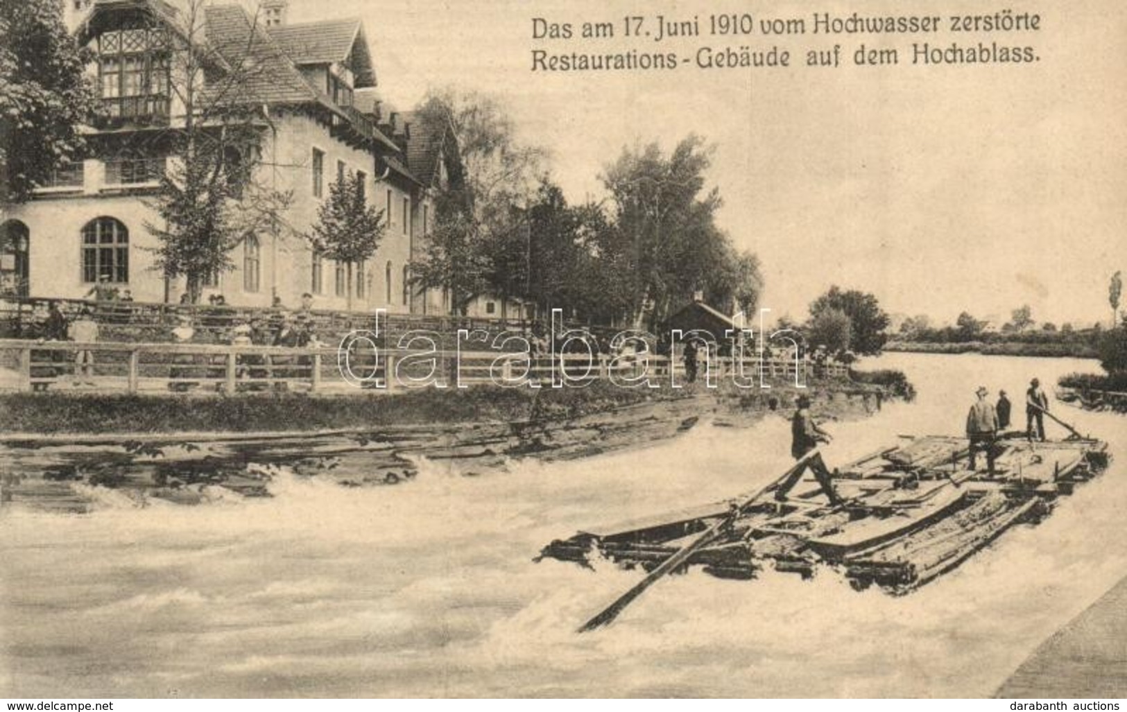 ** T1 1910 Augsburg, Hochablass;  Vom Hochwasser Zerstörte Restaurations-Gebäude / Restaurant, Flood - Non Classificati