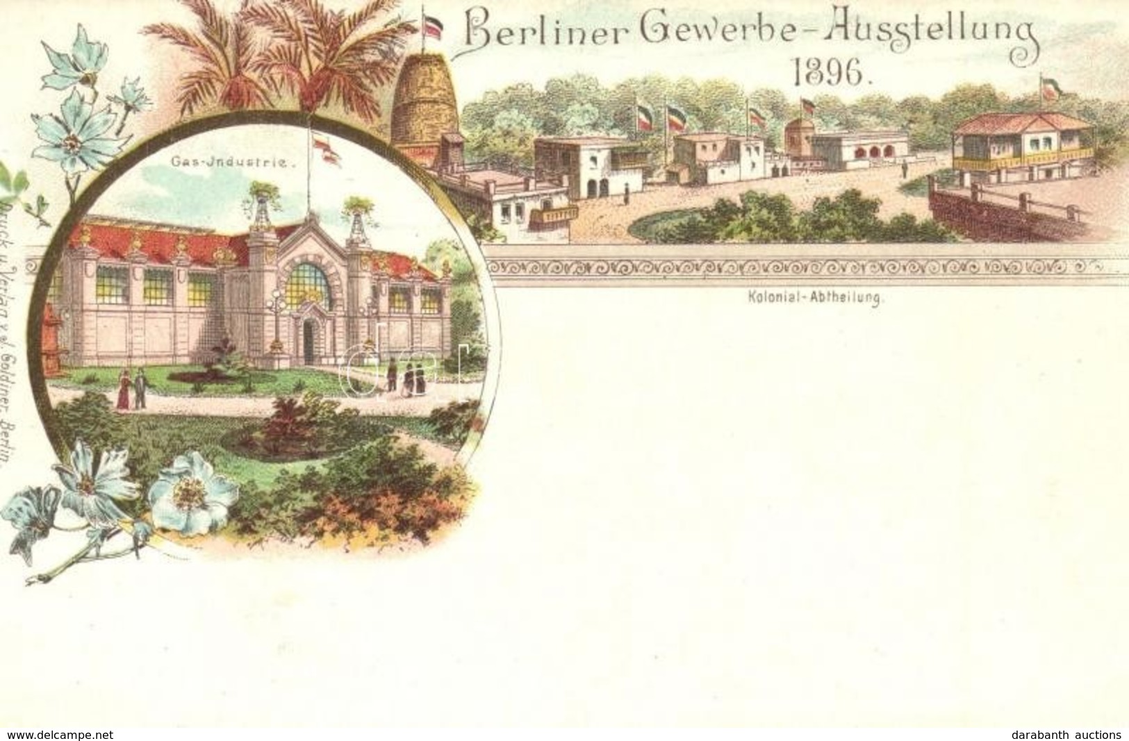 ** T2 1896 Berlin, Berliner Gewerbe Ausstellung. Gas-Industrie, Kolonial Abtheilung. J. Goldiner / Great Industrial Expo - Non Classificati