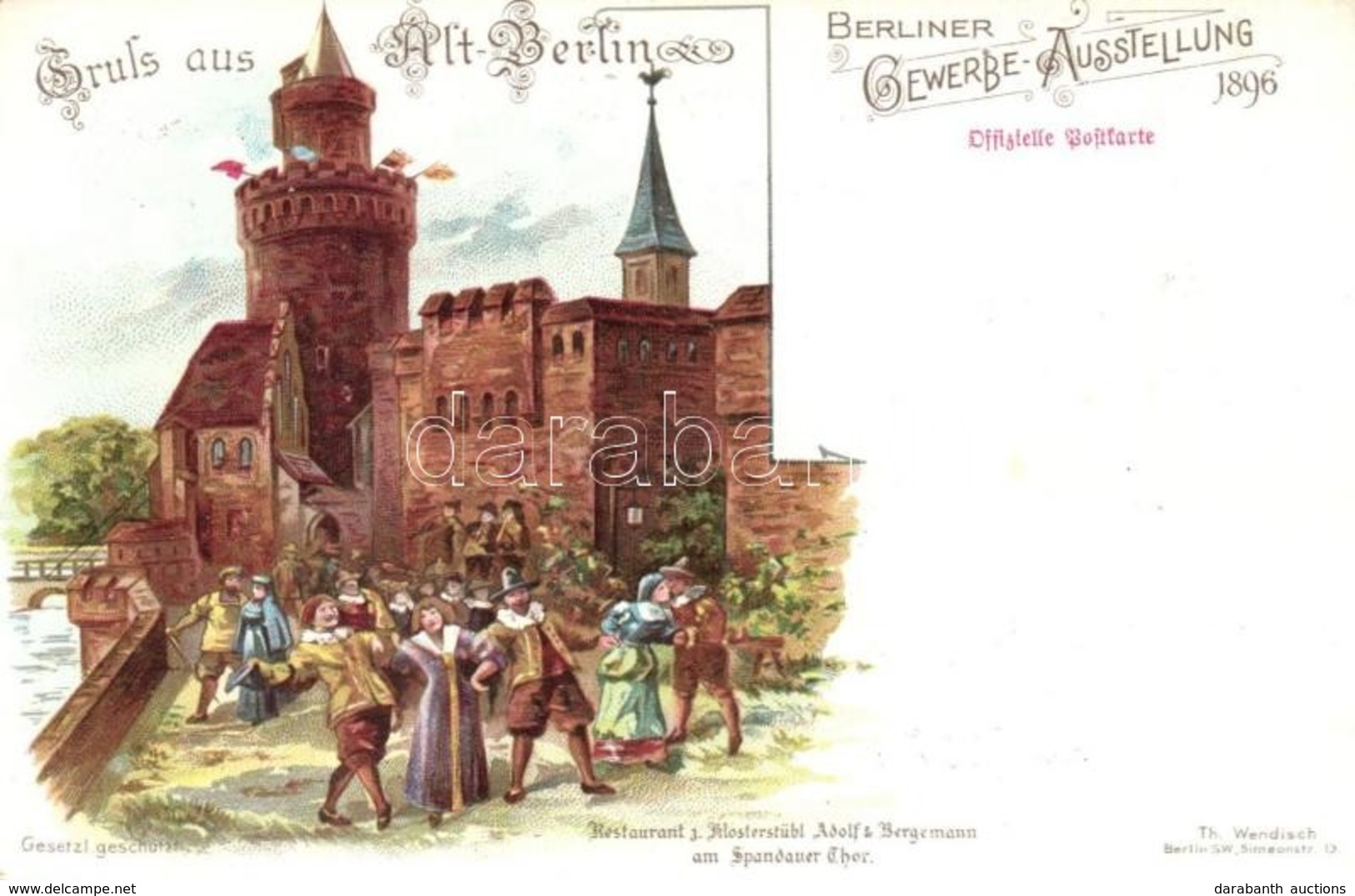 ** T2 1896 Berlin, Berliner Gewerbe Ausstellung, Restaurant J. Klosterstübl Adolf & Bergemann. Th. Wendisch / Great Indu - Non Classificati