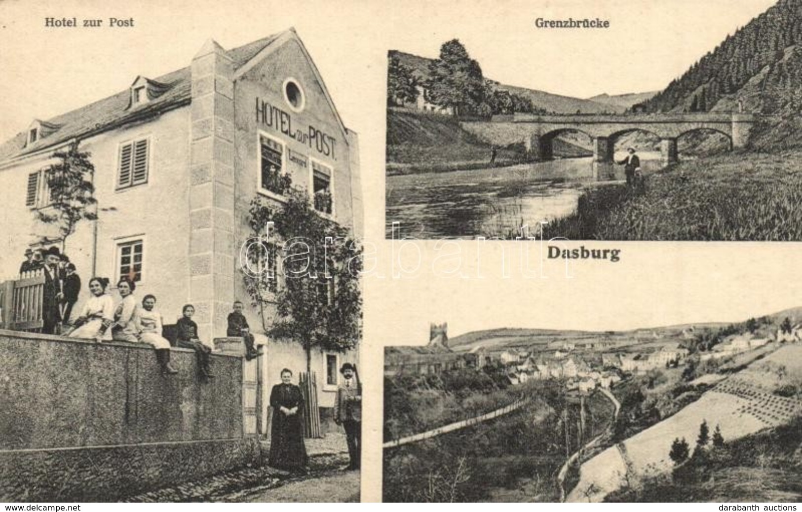 ** T1/T2 Dasburg, Grenzbrücke, Hotel Zur Post / Hotel And German-Luxembourg Border - Non Classificati
