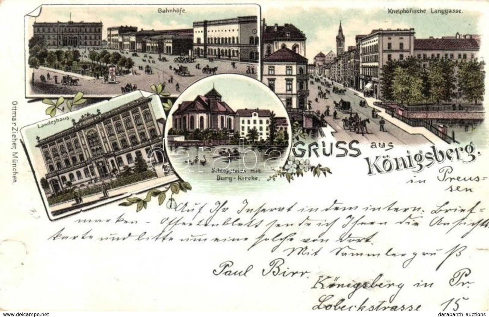 T3 1898 Königsberg, Bahnhöfe, Kneiphöfische Langgasse, Schlossteich Mit Burg-Kirche, Landeshaus / Railway Stations, Stre - Non Classificati