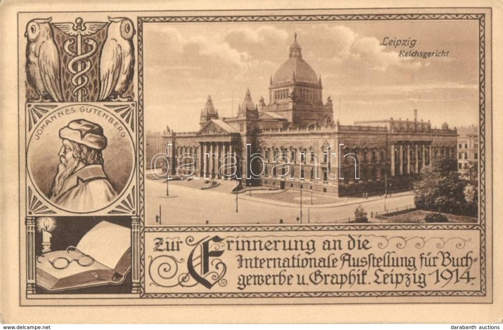 T2 Leipzig, Reichsgericht, Johannes Gutenberg. Art Nouveau - Non Classificati