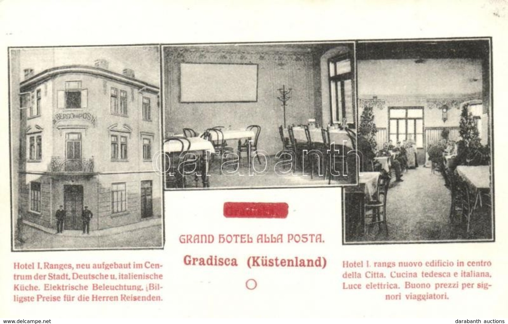 T2/T3 1910 Gradisca, Gradiska (Küstenland); Grand Hotel Alla Posta / Hotel Interior - Non Classificati