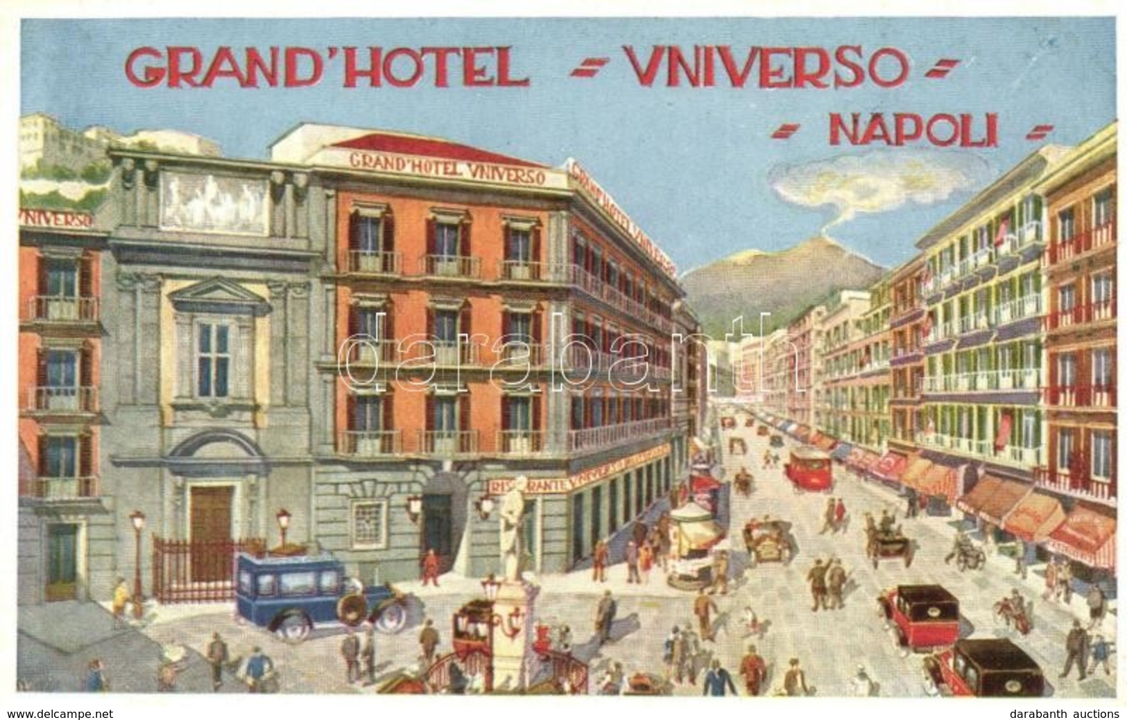 ** T2/T3 Naples, Napoli; Grand Hotel Universio, Ristorante / Hotel And Restaurant, Advertisement Card  (EK) - Non Classificati
