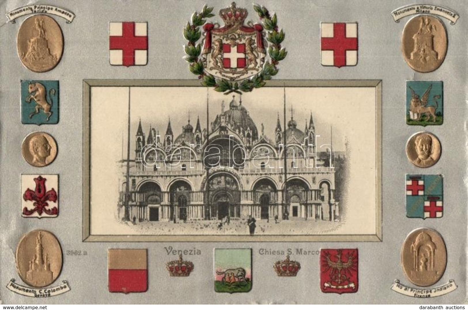 ** T2/T3 Venice, Venezia; Chiesa S. Marco / Silver Emb. Coat Of Arms, Litho. H. Guggenheim & Co. No. 9705.  (EK) - Non Classificati