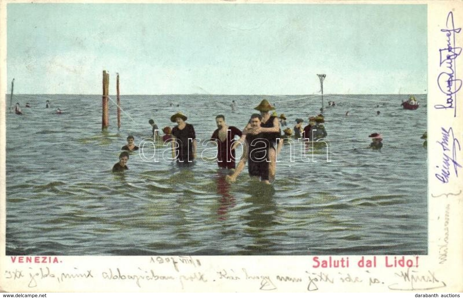 * T2/T3 Venice, Venezia; Saluto Dal Lido! / Bathing People On The Beach  (EK) - Non Classificati