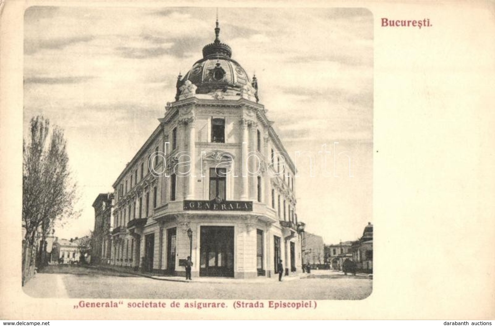 * T2 Bucharest, Bucuresti; 'Generala' Societate De Asigurare, Strada Episcopiei / Street View With Insurance Company - Unclassified