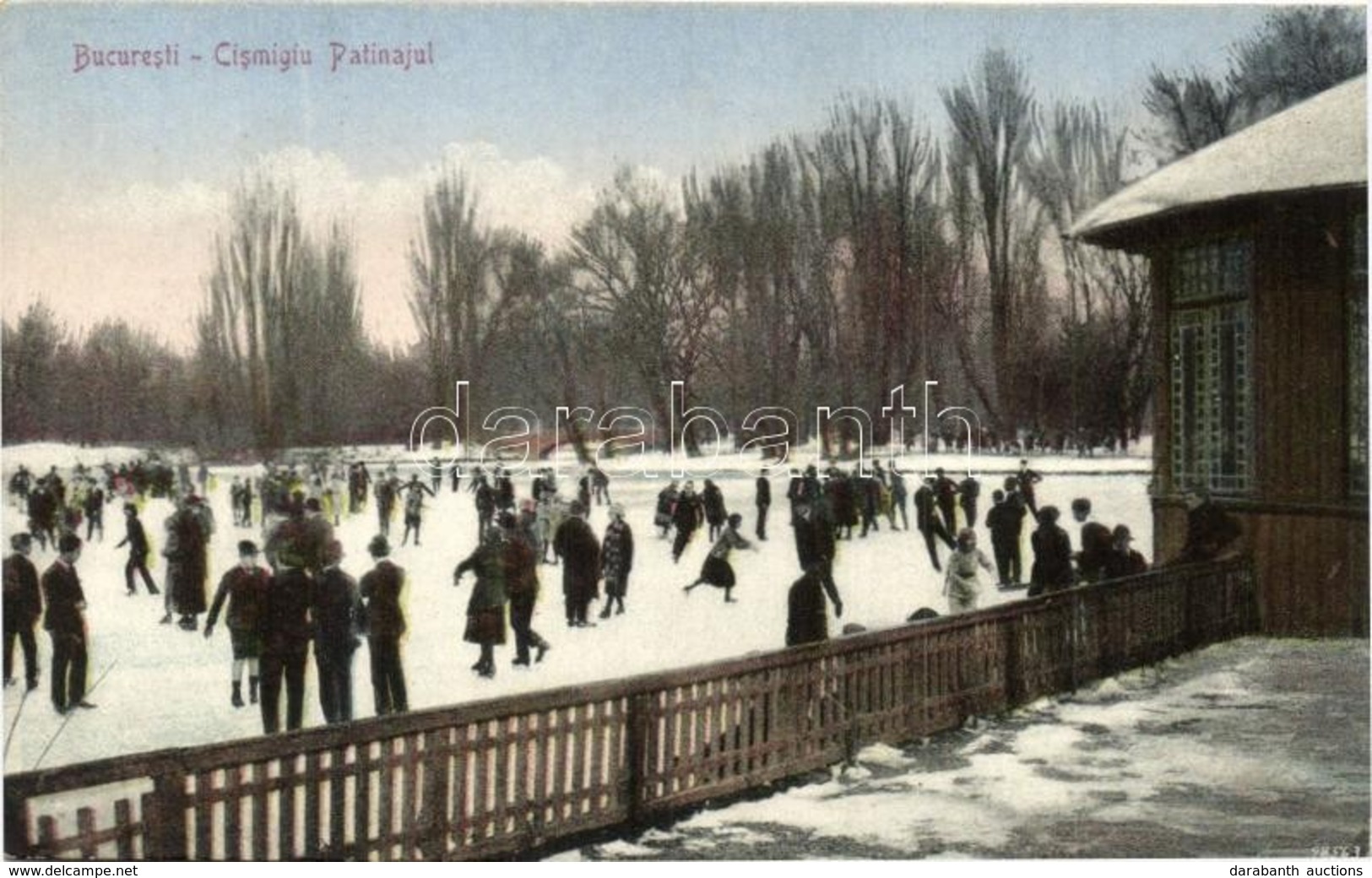 ** T2/T3 Bucharest, Bucuresti; Cismigiu Patinajul (Patinoarul) / Ice Skating People In The Rink  In Winter (EK) - Non Classificati