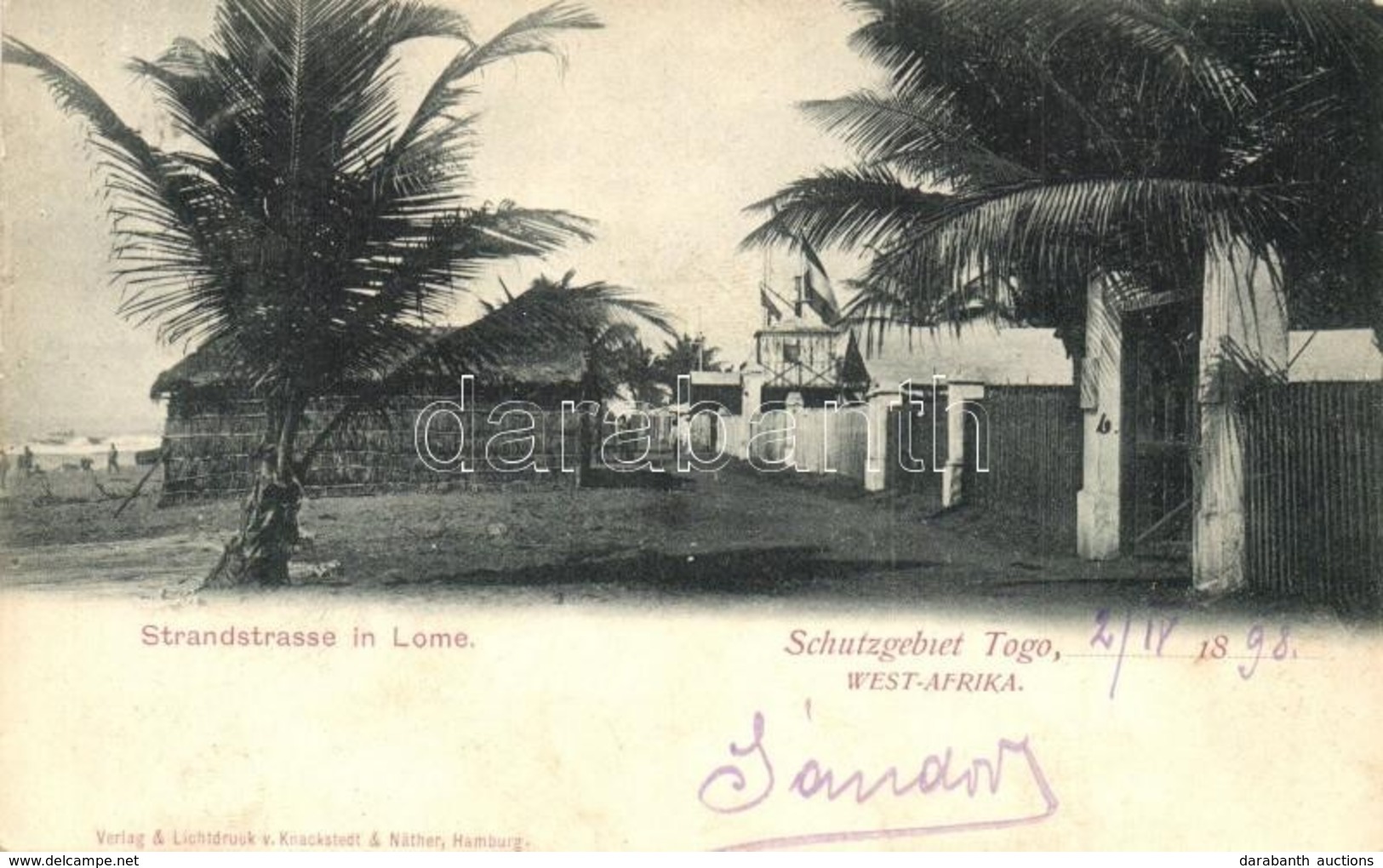 T2/T3 1898 Lomé, Strandstrasse, Schutzgebiet (West-Afrika) / Seaside, Beach Street  (Rb) - Non Classificati