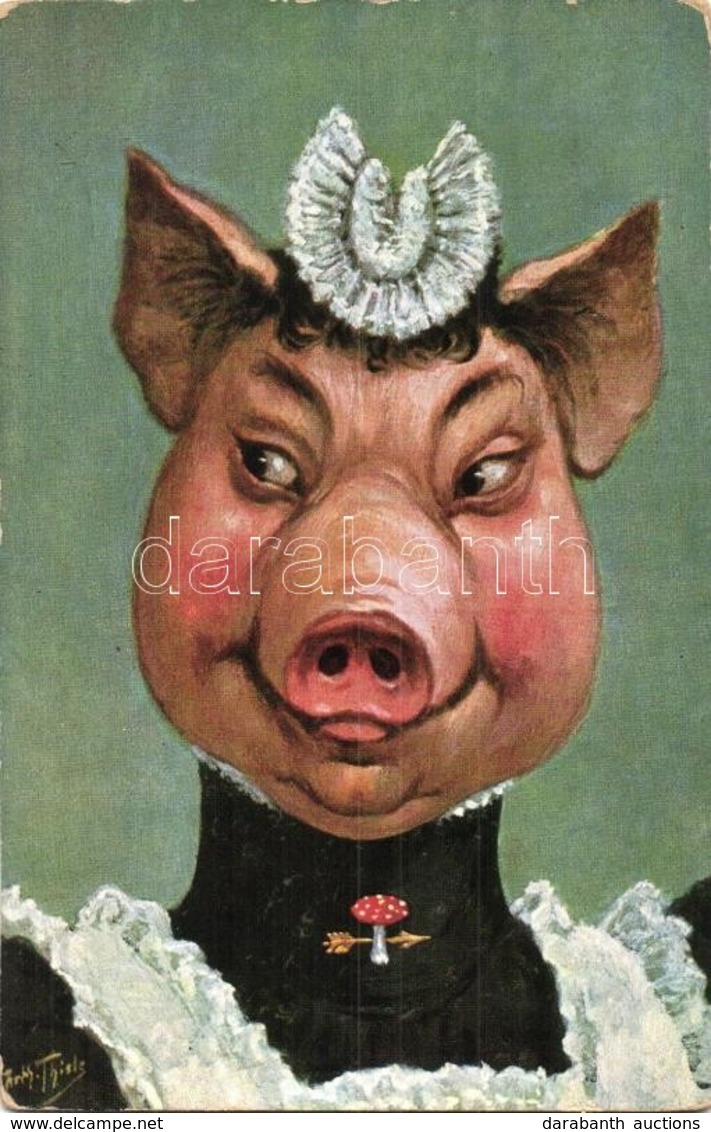 T2/T3 1908 Pig Maid. T.S.N. Serie 789. S: Arthur Thiele (worn Corners) - Unclassified