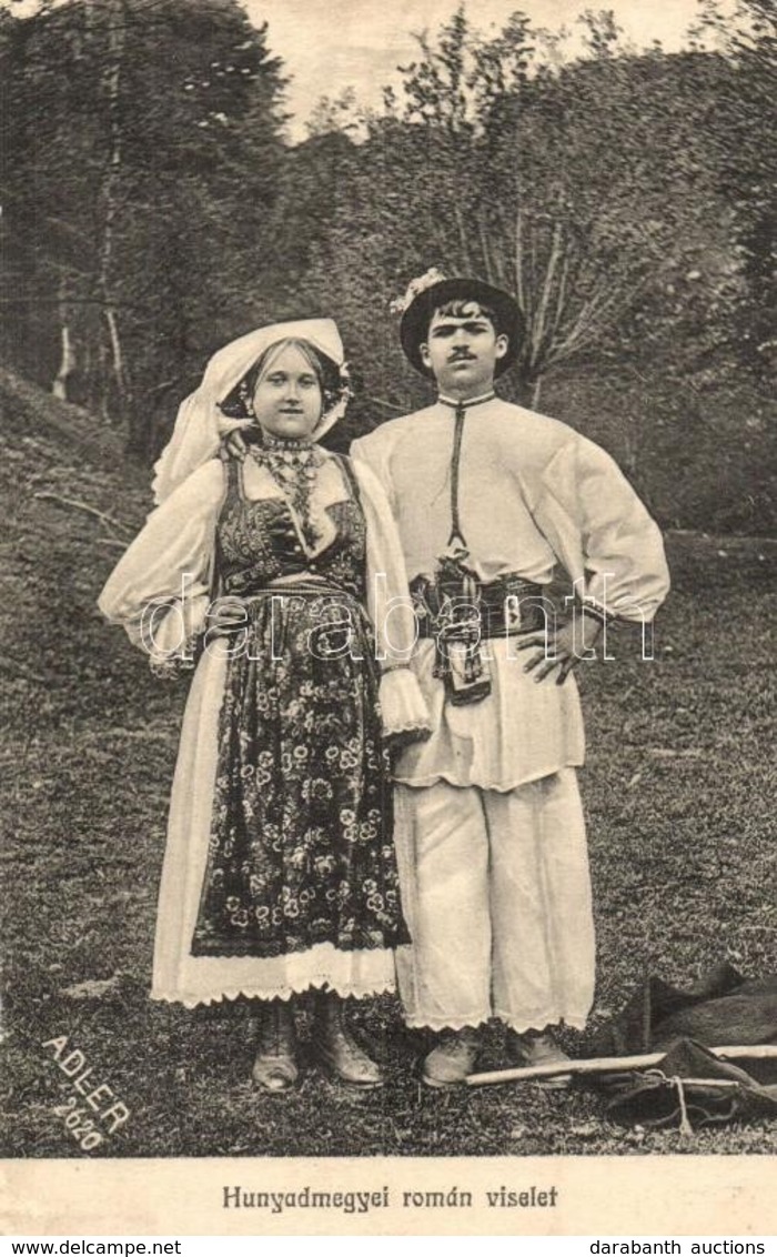** T2/T3 Hunyad Megyei Román Viselet. Adler Fényirda 1910. / Romanian Folklore From Hunedoara County (fa) - Non Classificati