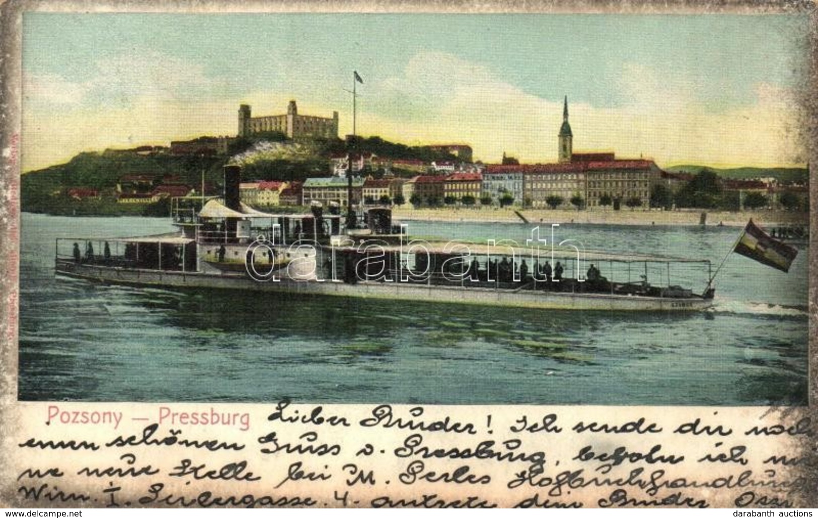 T2/T3 1905 Szamos Monitor Pozsonynál. Dunai Flottilla. 'Bediene Dich Allein' Kiadása / Donau-Flottille / Hungarian Danub - Non Classificati