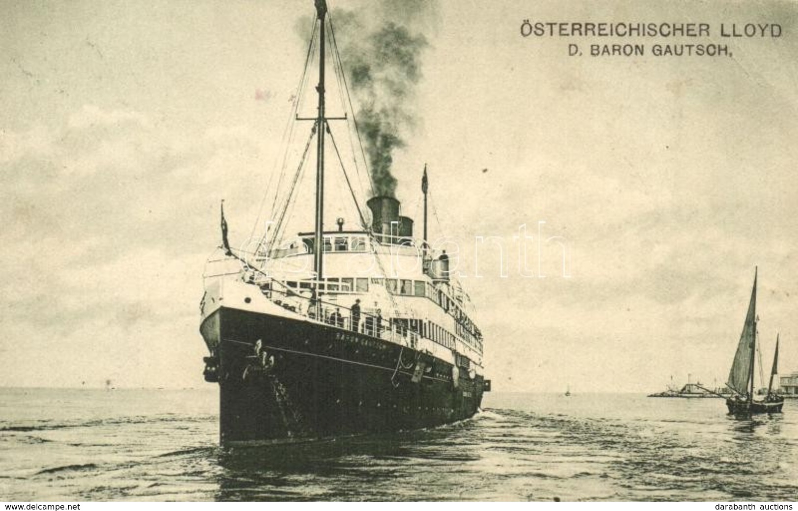 T2/T3 SS Baron Gautsch. Österreicher Lloyd. Litho Flags On The Backside (EK) - Non Classificati