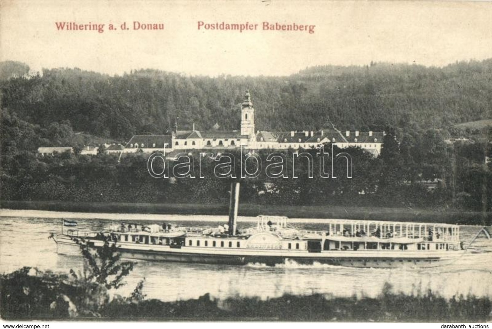 T2 1909 Babenberg (exBudapest) Oldalkerekes Személyszállító G?zhajó Wilhering-nél / Hungrian Passenger Steamship In Wilh - Non Classificati