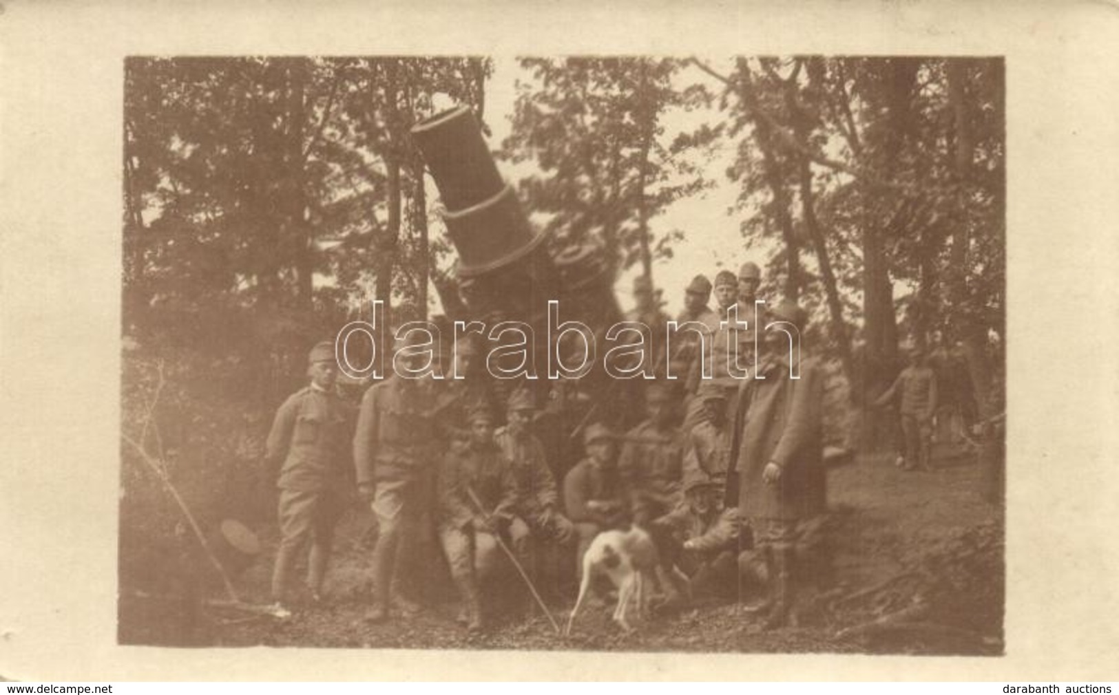 ** T2/T3 Osztrák-magyar Katonák Egy 30,5-ös Mozsárágyúval / WWI Austro-Hungarian K.u.K. Military Soldiers With Mortar (M - Non Classificati