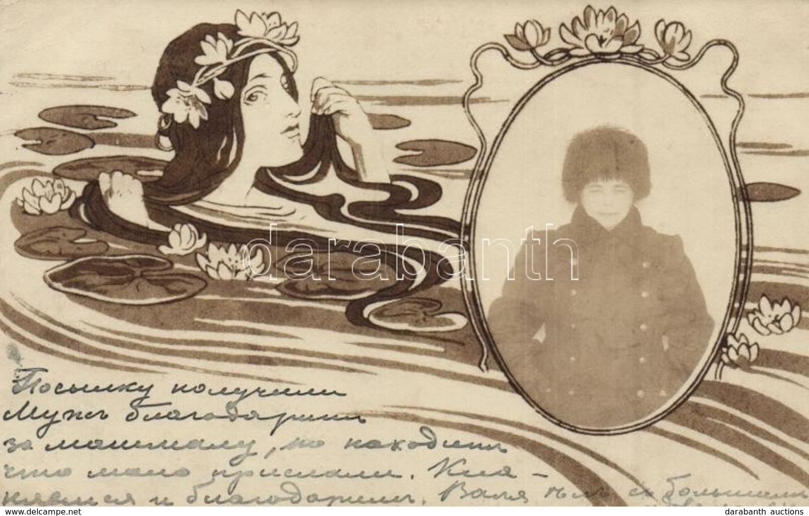 T2/T3 1904 Russian Lady. Art Nouveau, Floral Photo (EK) - Non Classificati