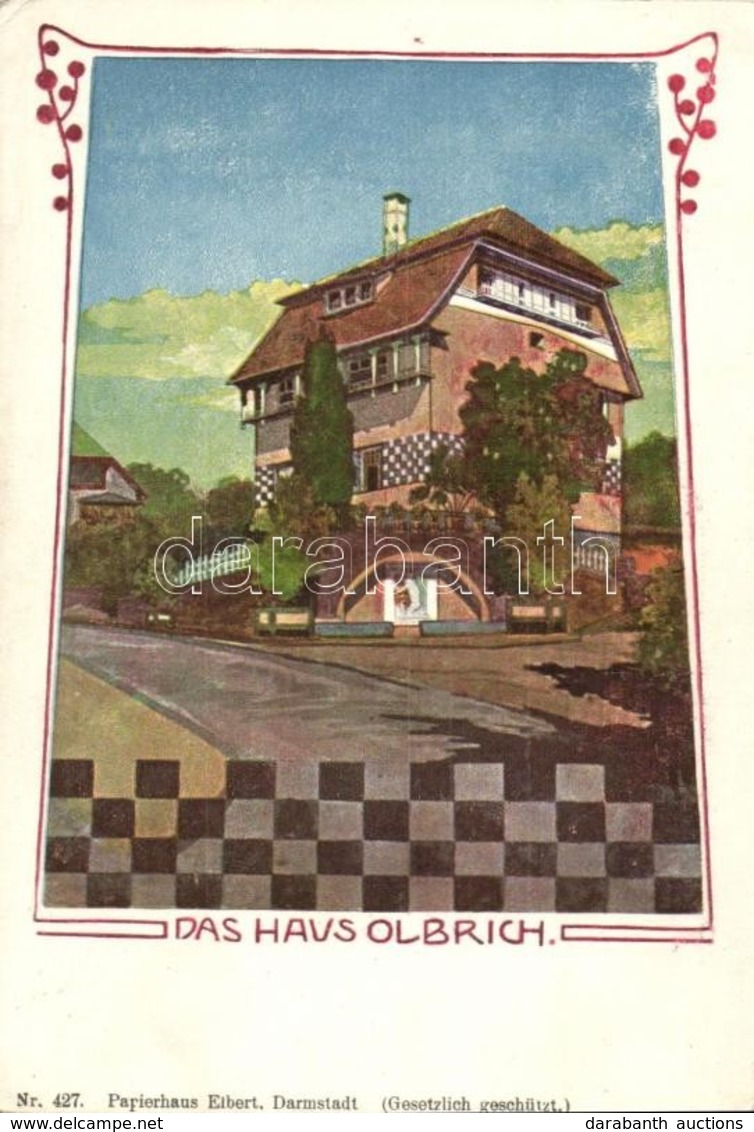 ** T2/T3 Das Haus Olbrich. Nr. 427. Papierhaus Elbert. Darmstadt. Art Nouveau - Non Classificati