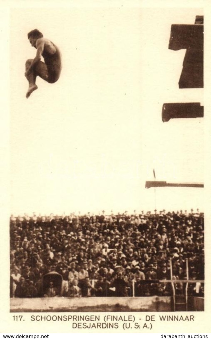** T2 1928 Amsterdam, Olympische Spelen. Schoonspringen (Finale) De Winnaar Desjardins (USA) / 1928 Summer Olympics, Div - Non Classificati