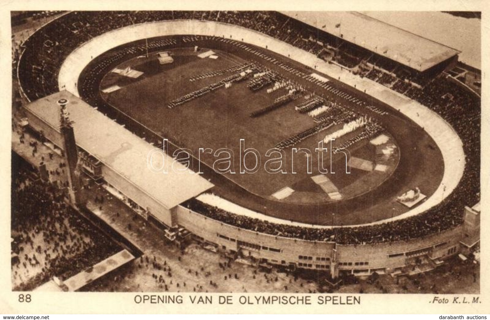 T2/T3 1928 Amsterdam, Olympische Spelen. Opening / 1928 Summer Olympics, Opening Ceremony. So. Stpl (EK) - Non Classificati