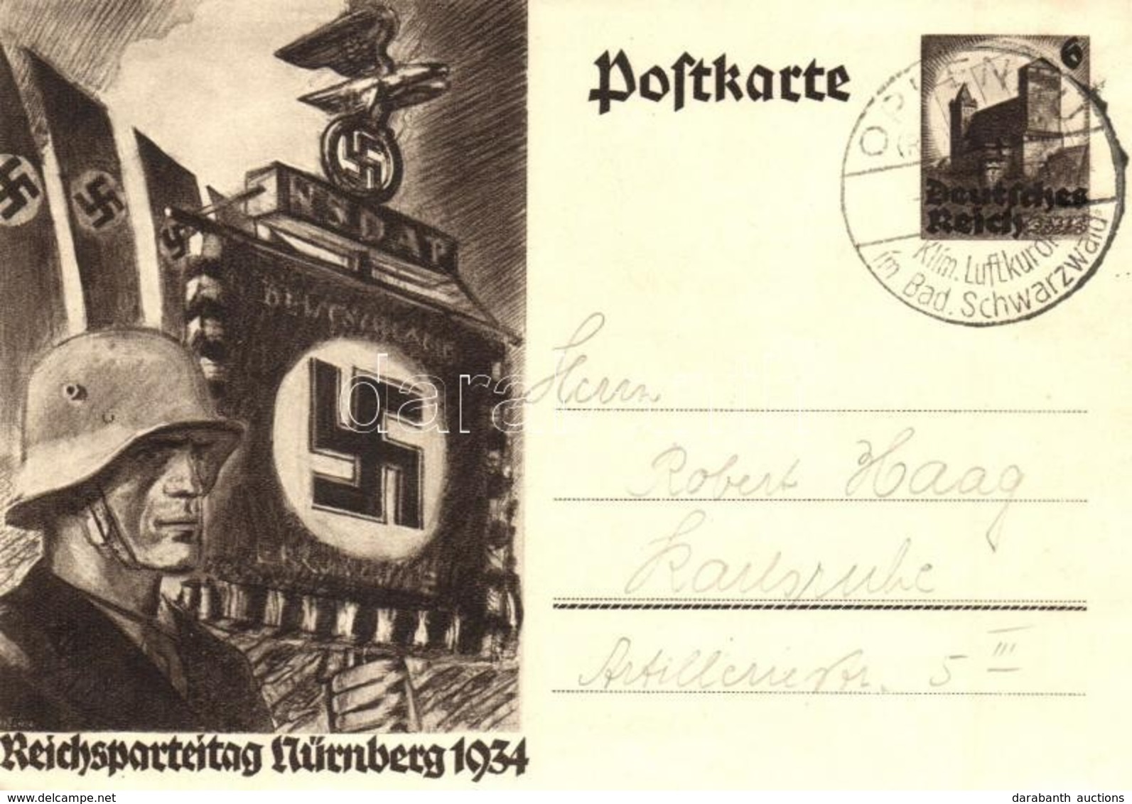 T2/T3 1934 Reichsparteitag Nürnberg / Nazi Party Rally In Nürnberg, NS Propaganda With Swastika. 6 Ga. (EK) - Non Classificati