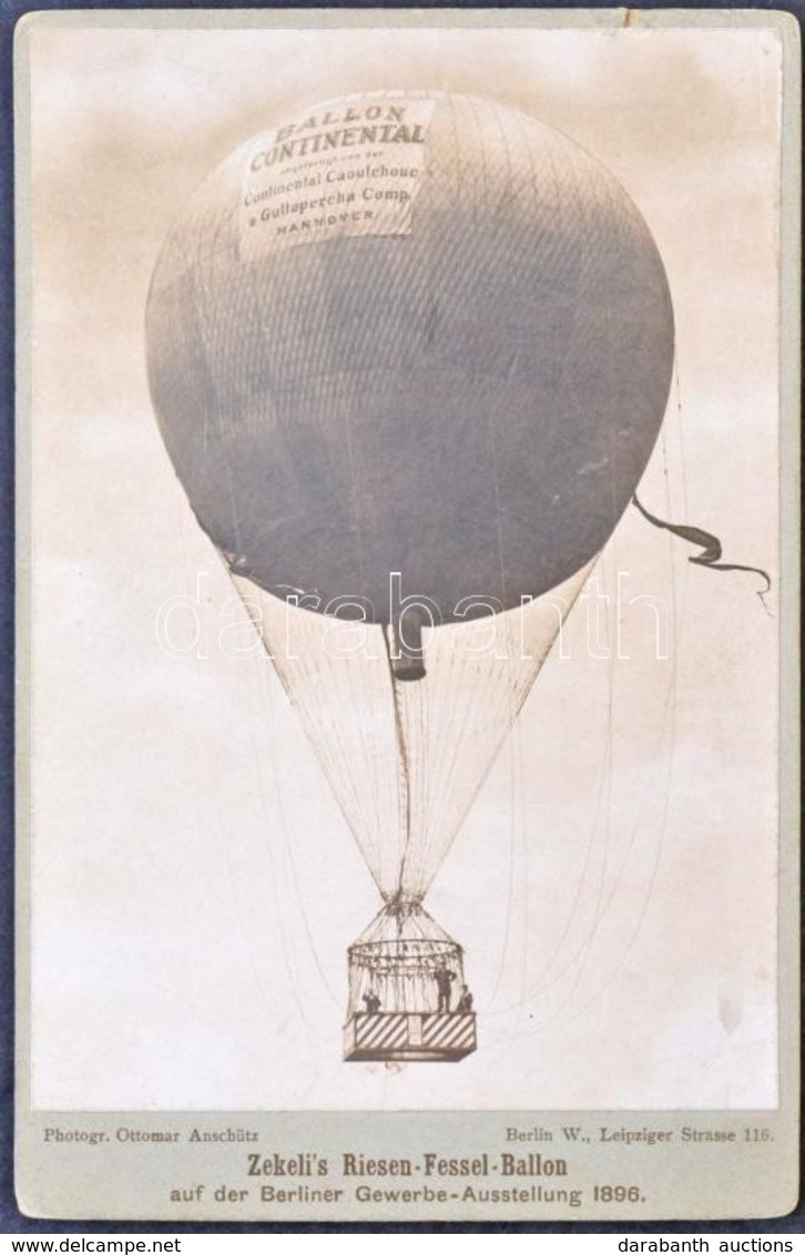 ** 1896 (!) Zekeli's Riesen-Fessel-Ballon Auf Der Berliner Gewerbe-Ausstellung. Photogr. Ottomar Anschütz / Balloon Cont - Non Classificati