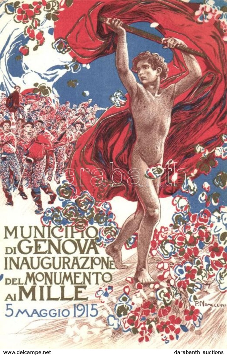 ** T2/T3 1915 Municipio Di Genova Inaugurazione Del Monumento Ai Mille. G. Ricordi & C. / Advertisment Postcard For The  - Non Classificati