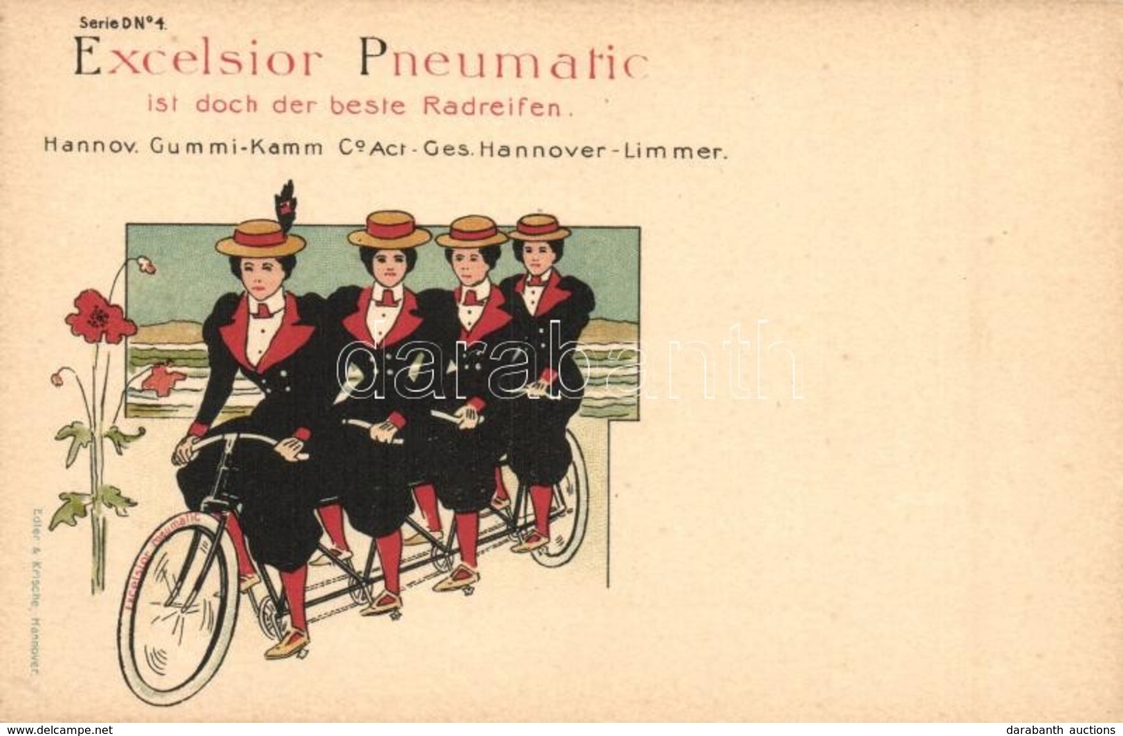 ** T1 Excelsior Pneumatic. Hannov. Gummi-Kamm Co. Act-Ges. Hannover-Limmer / German Bicycle And Tire Shop Advertisement  - Non Classificati
