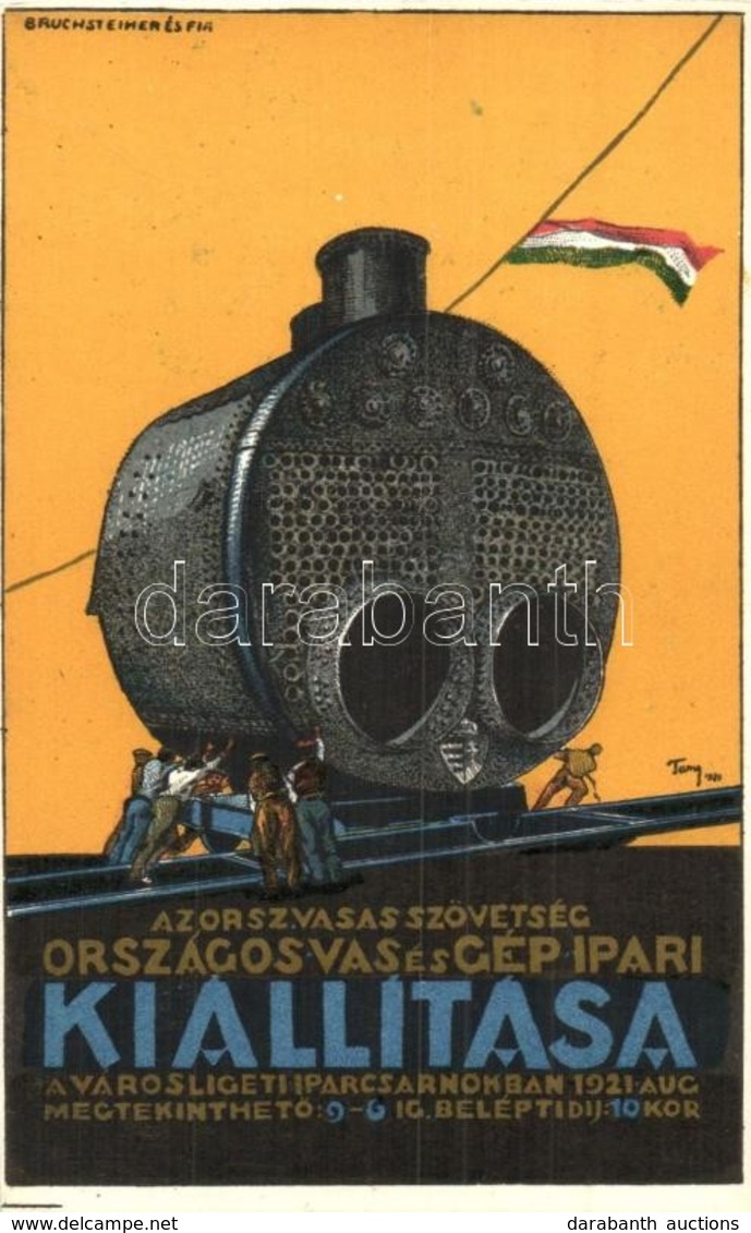 ** T2 1921 Budapest, Az Országos Vasas Szövetség Országos Vas és Gépipari Kiállítása, Reklám; Bruchsteiner és Fia / Hung - Ohne Zuordnung