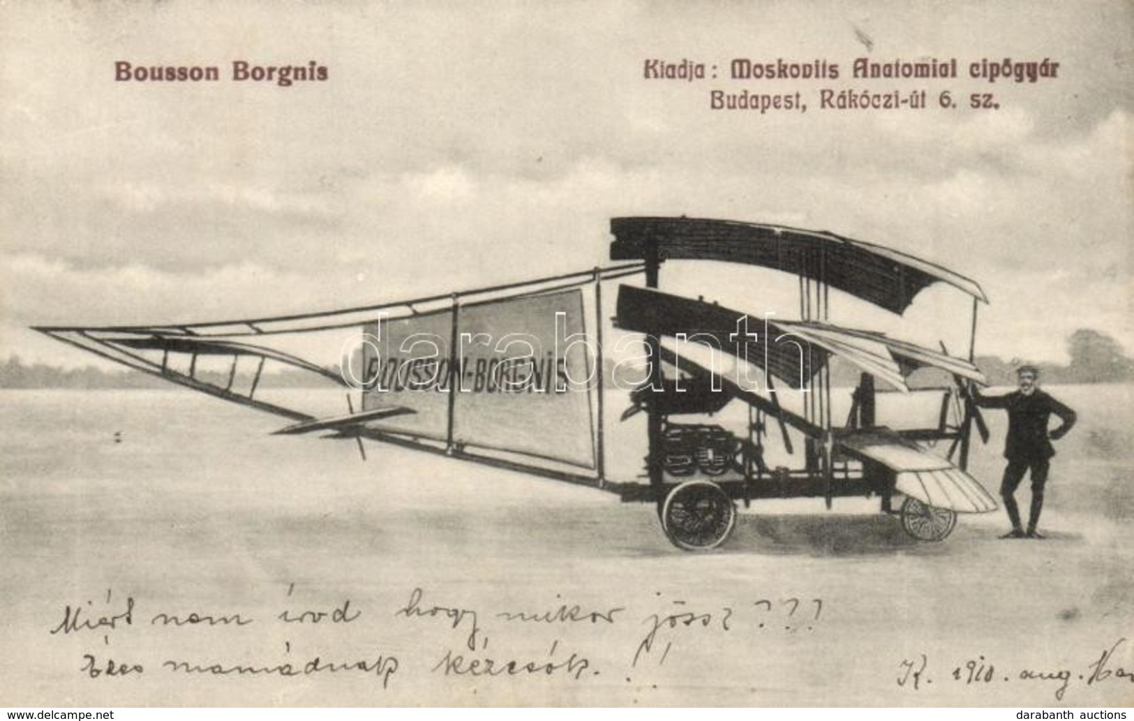 T2/T3 1910 Bousson Borgnis Repül?gép. Kiadja Moskovits Anatómiai Cip?gyár / Bousson Borgnis Triplane Aircraft (EK) - Non Classificati