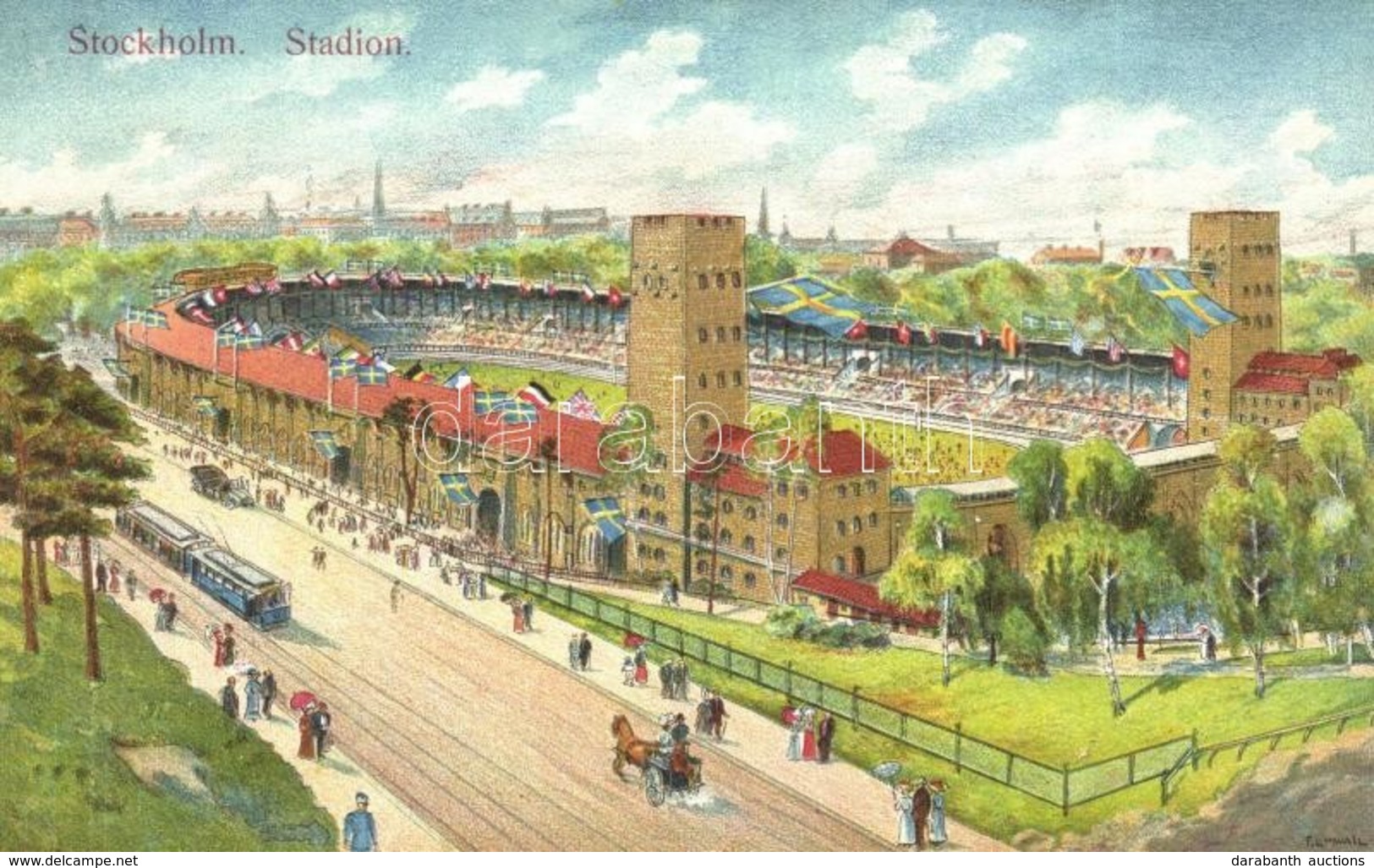 ** T2 Stockholm, Stadion / Stadium. Litho - Non Classificati