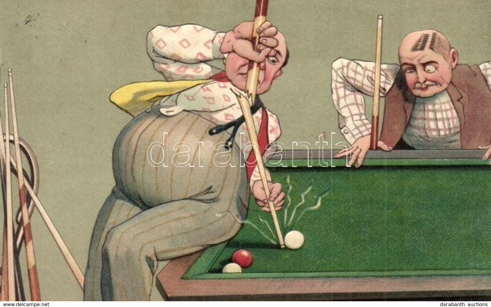 T2 1908 Humoros Biliárd M?vészlap / Humorous Billiard Art Postcard. PFB Serie 8174. Emb. Litho - Non Classificati