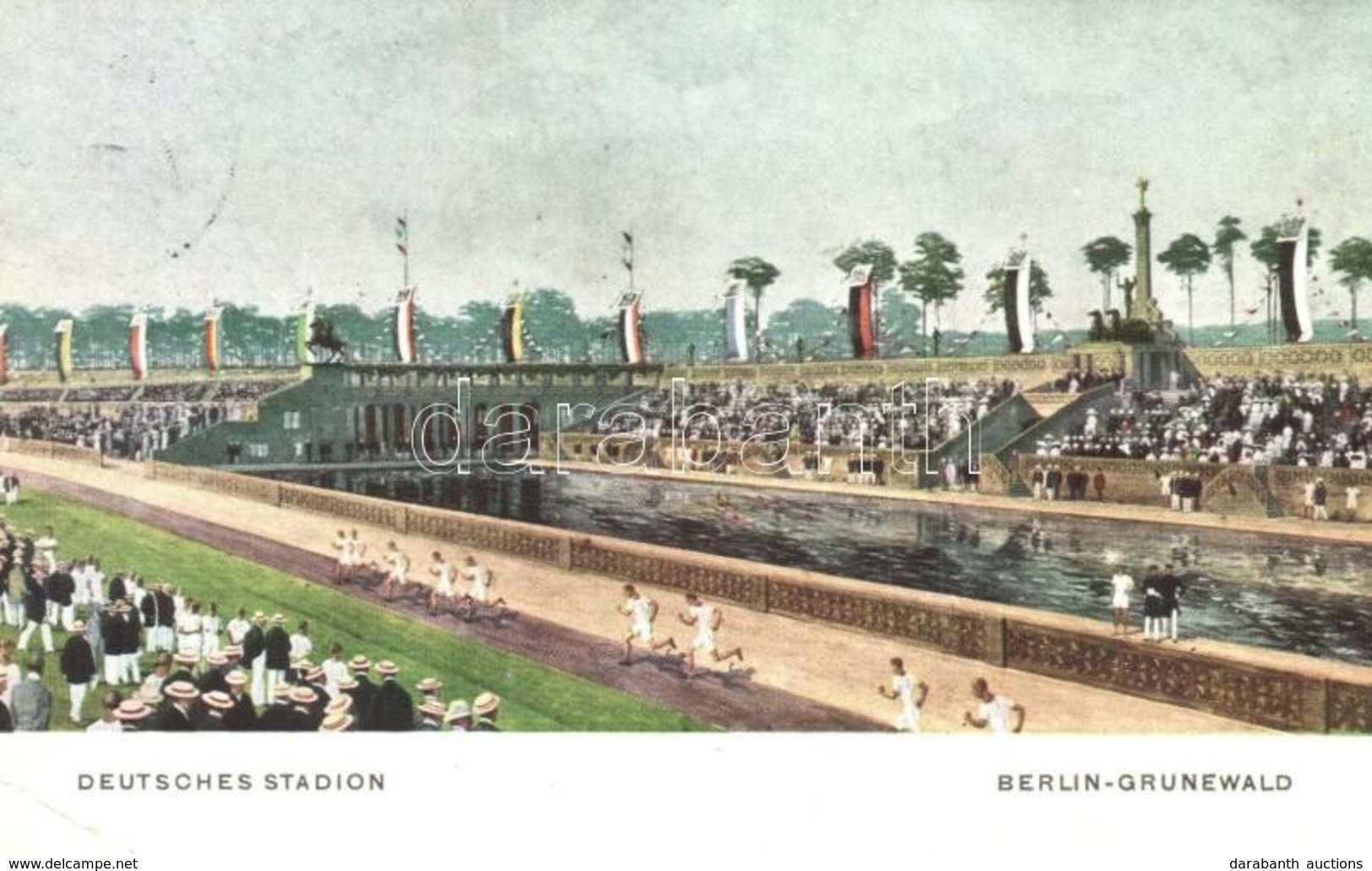 T2/T3 1913 Berlin-Grunewald, Deutsches Stadion / German Stadium. Offizielle Stadion Postkarte (EK) - Non Classificati