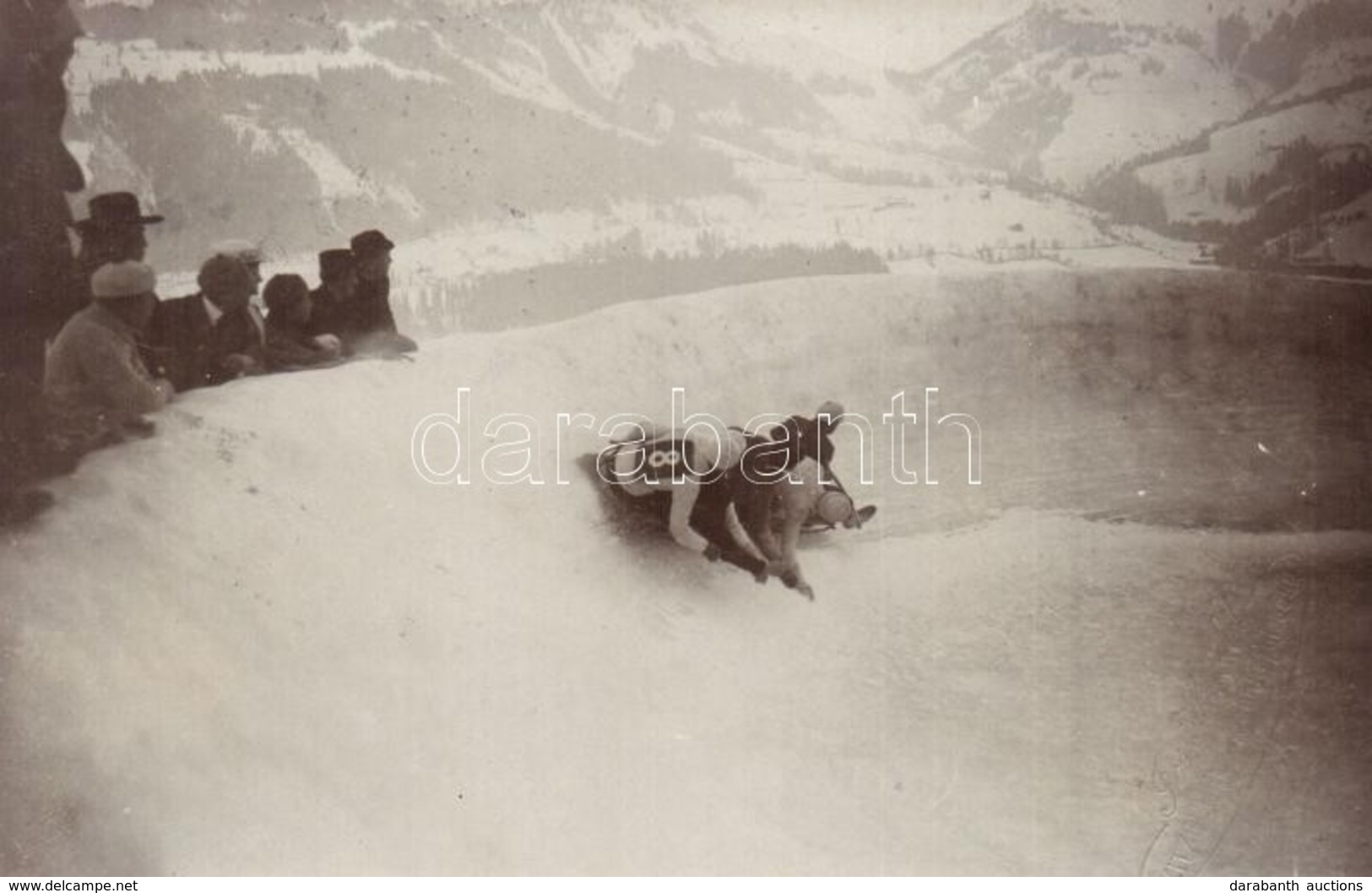 T1/T2 ~1910 Kitzbühel, Bobszán Verseny / Bob Sleigh Race. Jos. Herold Photo - Ohne Zuordnung