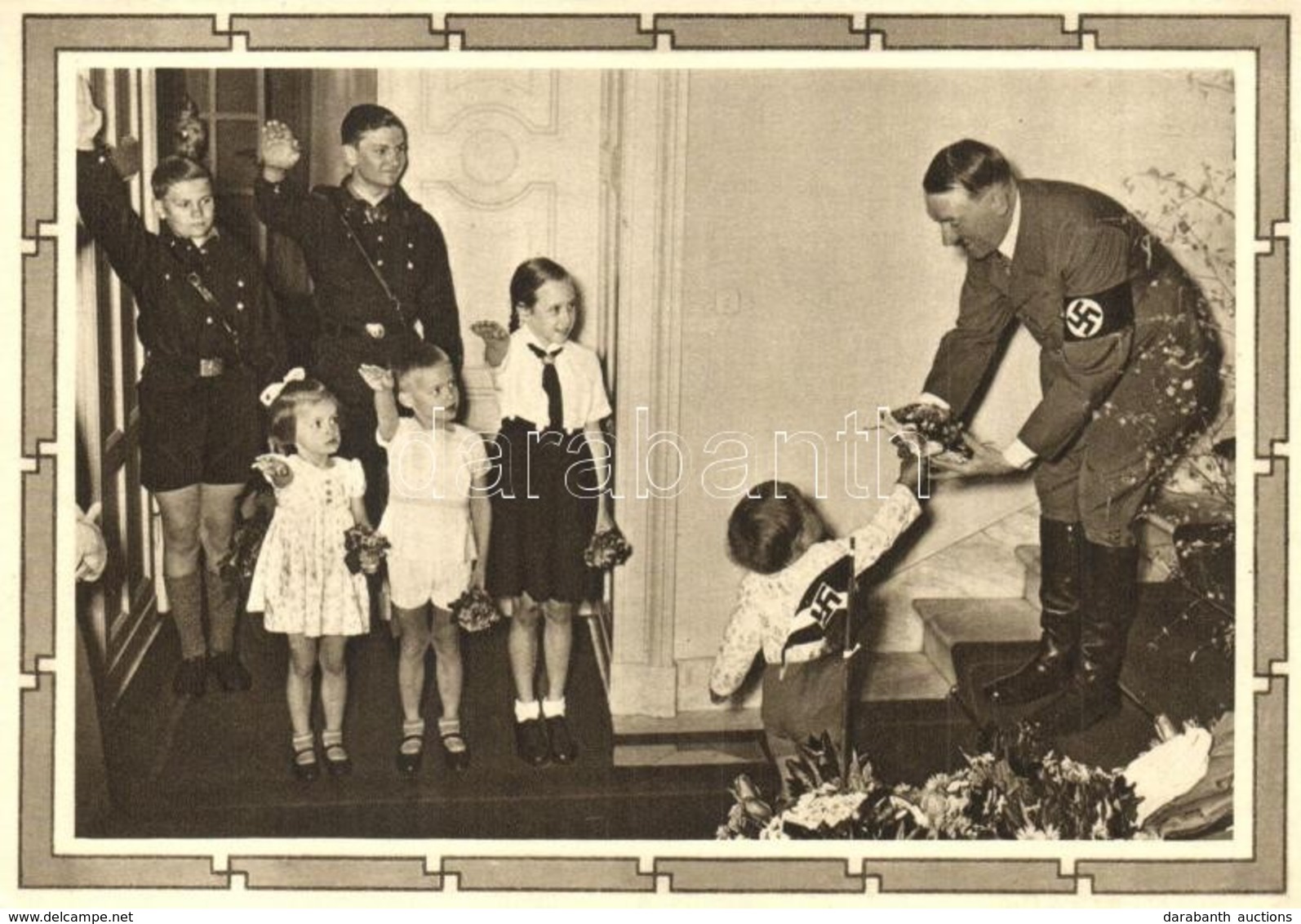 ** T2/T3 Adolf Hitler With Children, Hitlerjugend. NSDAP German Nazi Party Propaganda - Non Classificati