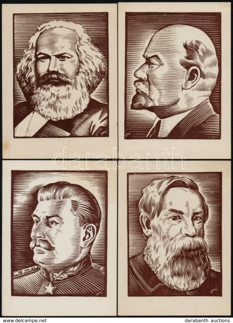 ** A Kommunizmus Atyjai: Marx Károly, Lenin, Engels Frigyes és Sztálin József / The Fathers Of Communism: Karl Marx, Len - Non Classificati