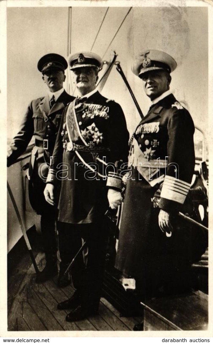 T2 1939 Staatsbesuch Des Ungarischen Reichsverwesers Horthy; Adolf Hitler, Horthy Miklós, Generaladmiral Erich Raeder - Non Classificati