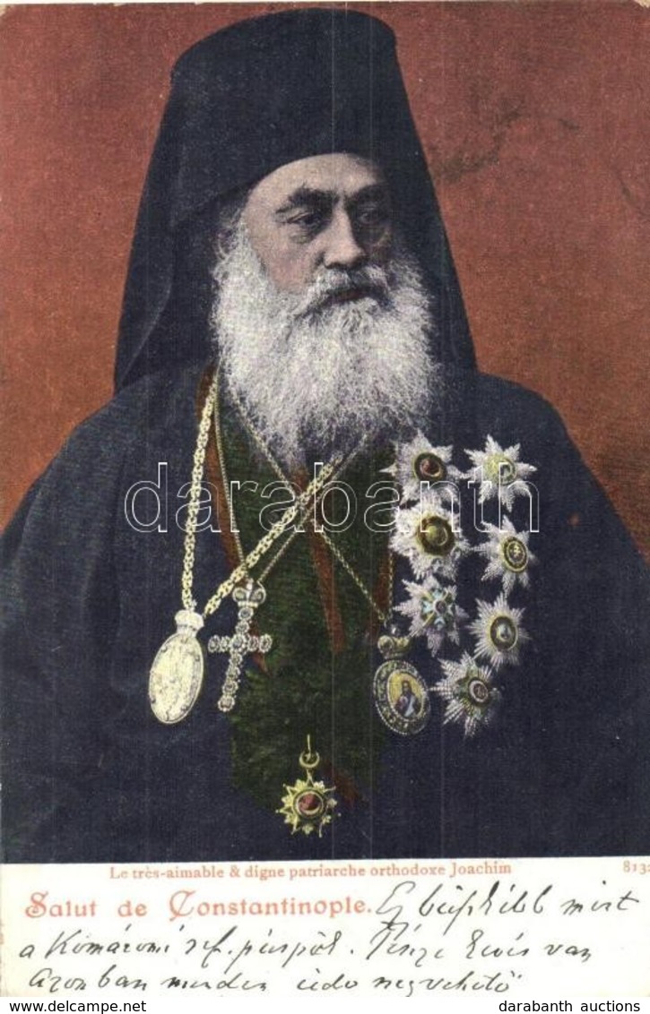 T2 Salut De Constantinople. Le Tres-aimable & Digne Patriarche Orthodoxe Joachim / Joachim III Of Constantinople Ecumeni - Non Classificati