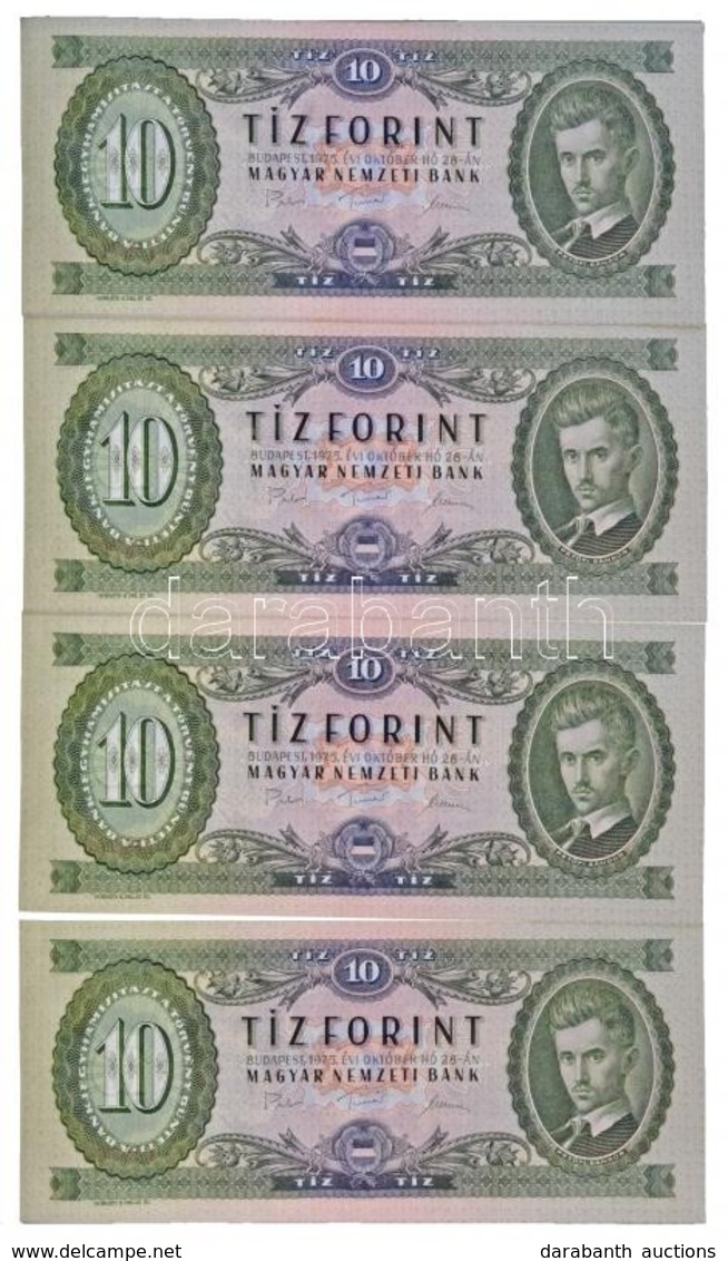 1975. 10Ft (17x) Sorszámkövet?k (A120 109701 - A120 109717), Nyomdai Papírráncokkal  T:I 
/ Hungary 1975. 10 Forint (17x - Non Classificati