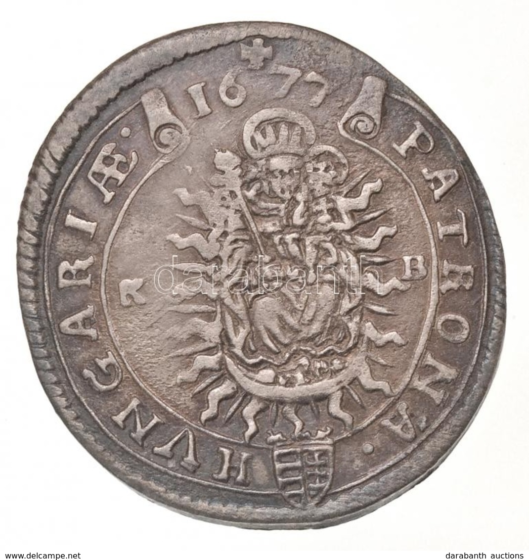 1677K-B 15kr Ag 'I. Lipót' Körmöcbánya (5,93g) T:1-,2 Patina / Hungary 1677K-B 15 Kreuzer Ag 'Leopold I' Kremnitz (5,93g - Non Classificati