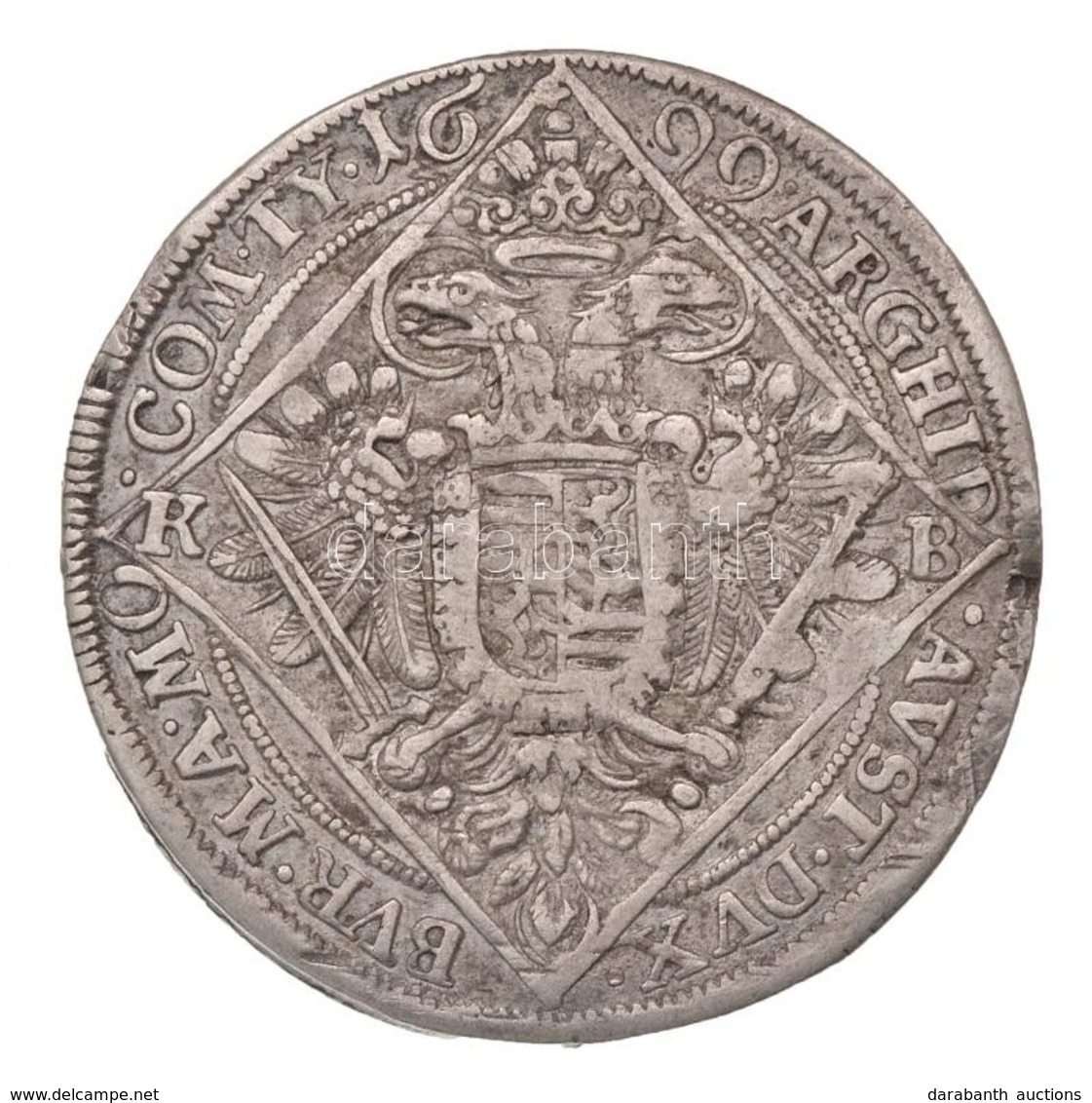 1699K-B 1/4 Tallér Ag 'I. Lipót' Körmöcbánya (7,1g) T:2 Ph., Enyhén Hajlott Lemez / Hungary 1699K-B 1/4 Thaler Ag 'Leopo - Non Classificati