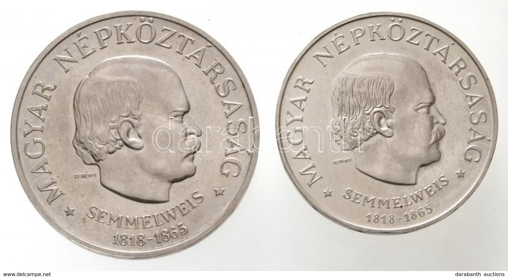 1968. 50Ft Ag (20,18g) + 100Ft Ag (28,13g) 'Semmelweis Pár' T:1-,2 / 
Hungary 1968. 50 Forint Ag (20,18g) + 100 Forint A - Non Classificati