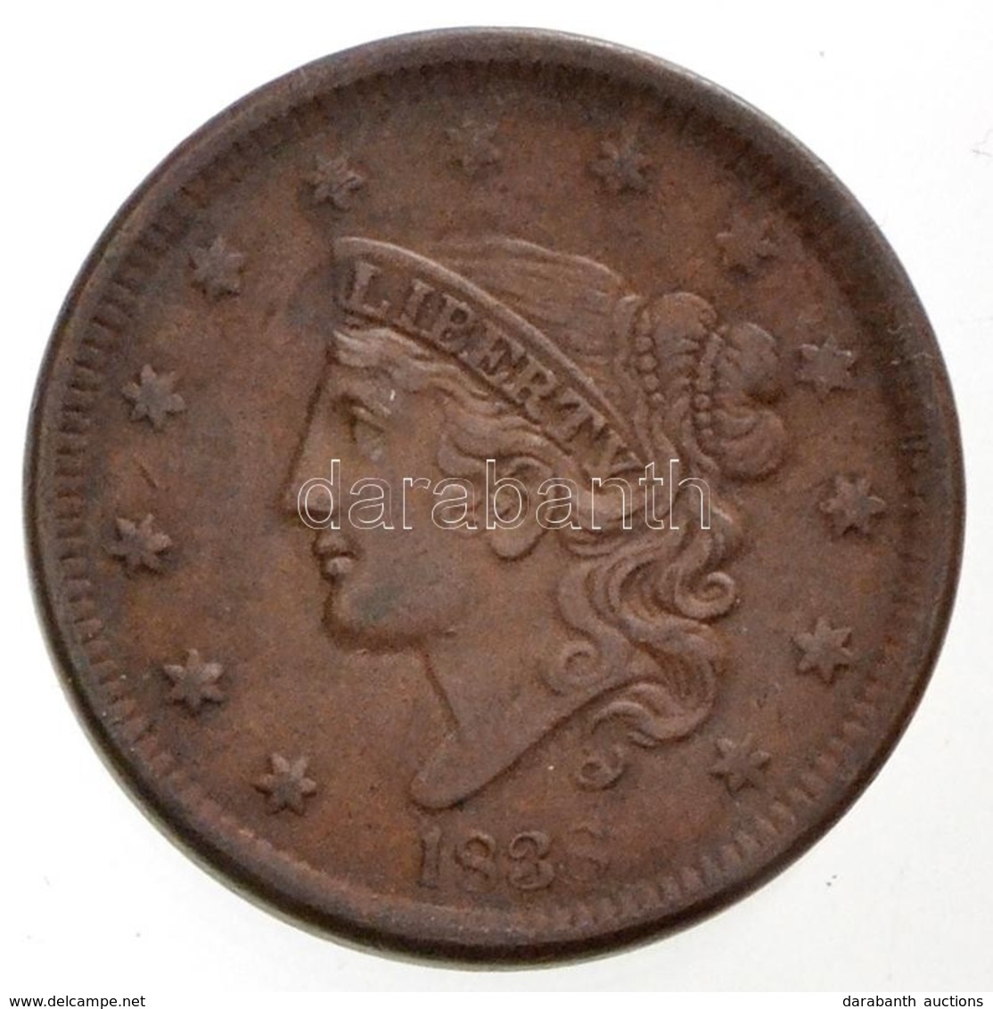 Amerikai Egyesült Államok 1838. 1c Cu 'Koronás Cent'
 (10,98g) T:2 / USA 1838. 1 Cent Cu 'Coronet Cent' (10,98g) C:XF
Kr - Non Classificati