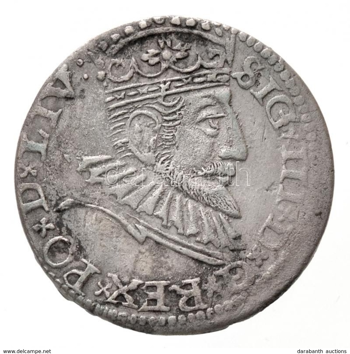 Lengyel Királyság / Riga 1593. 3Gr Ag 'III. Zsigmond' (2,18g) T:2 / 
Poland / Riga 1593. 3 Grossus Ag 'Sigismund III' (2 - Non Classificati