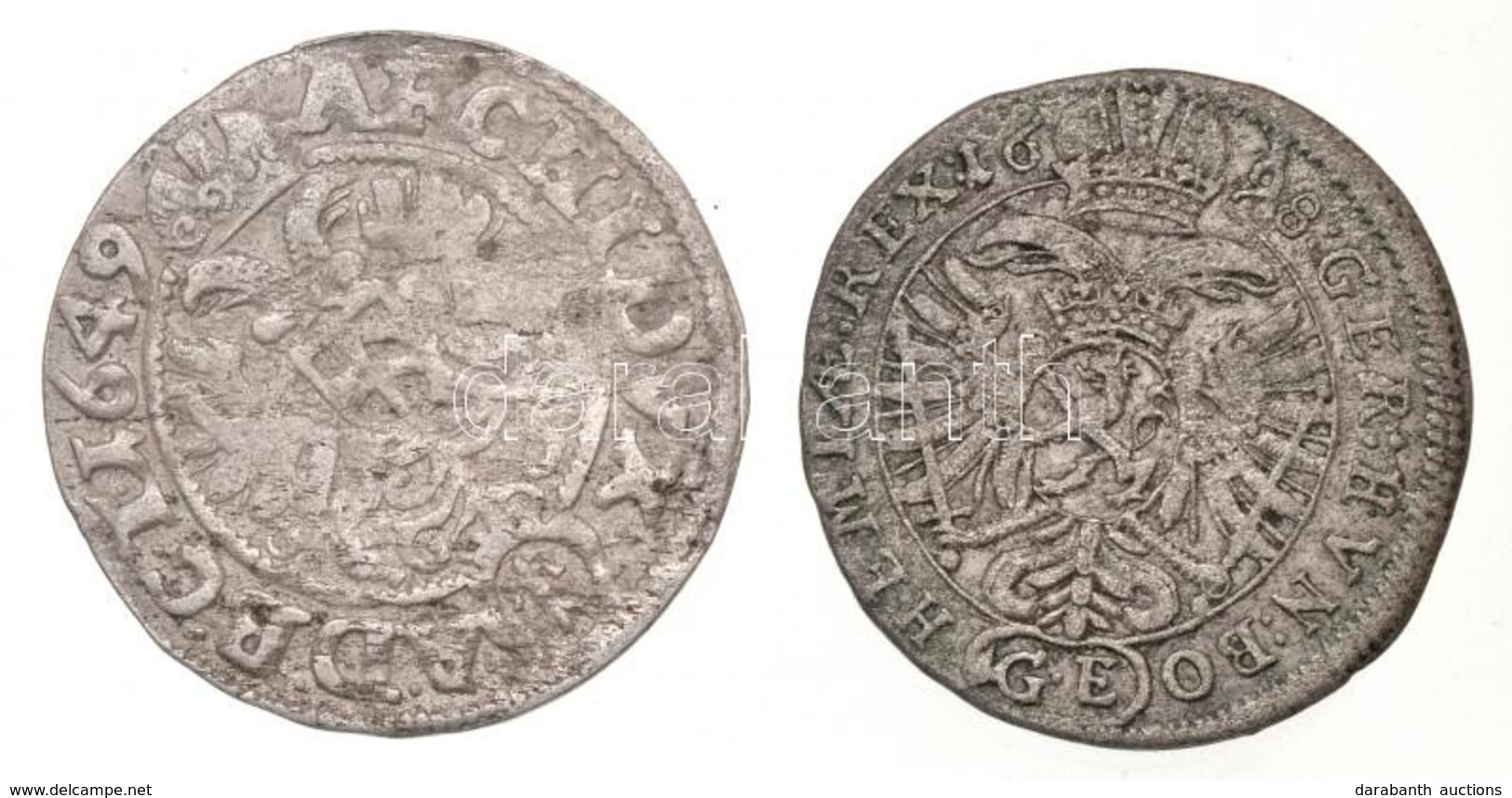 Német Államok / Szilézia 1649. 3kr Ag 'III. Ferdinánd' Boroszló (1,49g) + Csehország / Történelmi Tartomány 1698GE 3kr A - Non Classificati