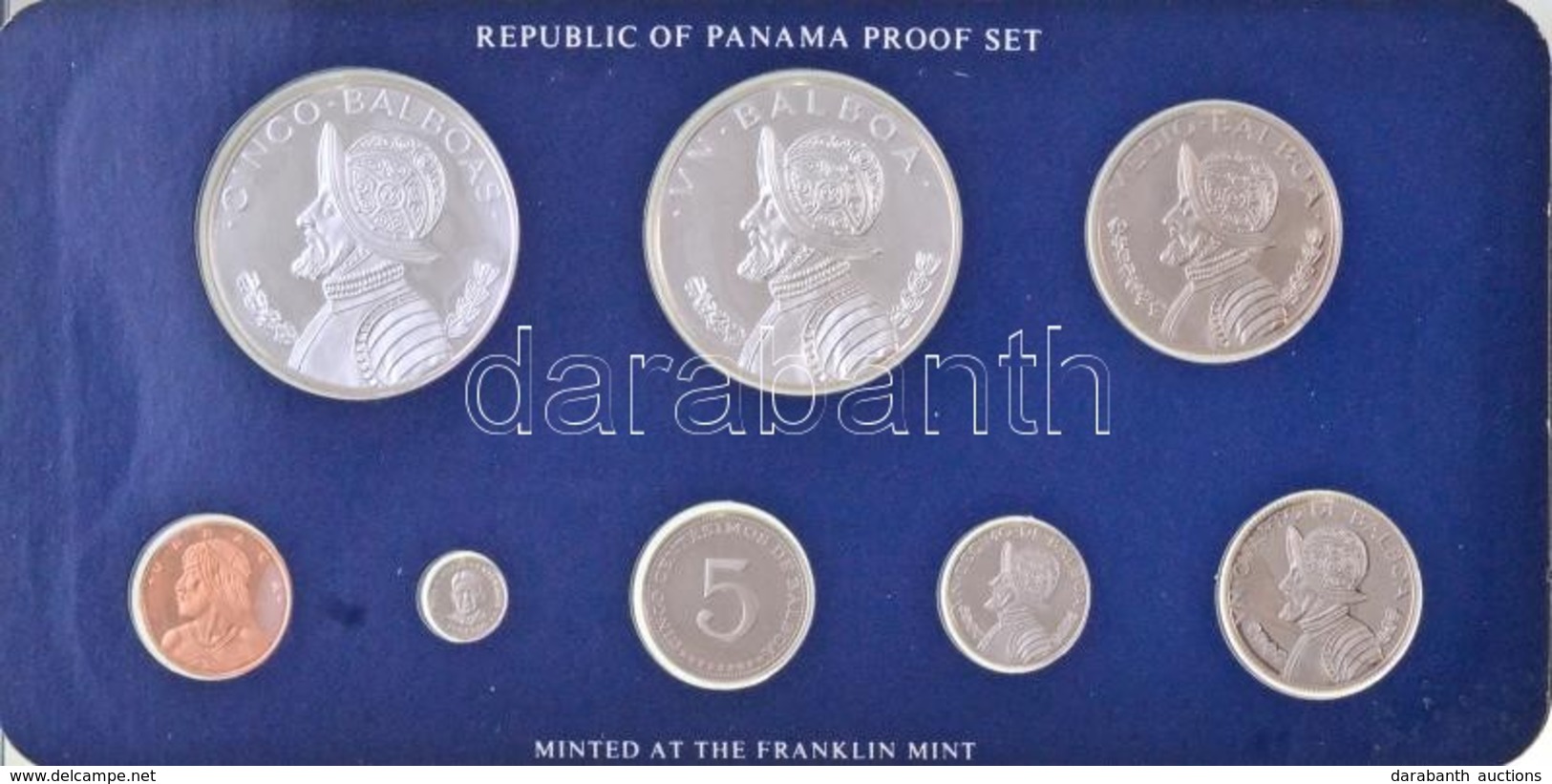 Panama 1983. 1c-5B Br, Cu-Ni, Ag (8xklf) Forgalmi Sor Dísztokban T:PP
/ Panama 1983. 1 Centesimo - 5 Balboas Br, Cu-Ni,  - Non Classificati