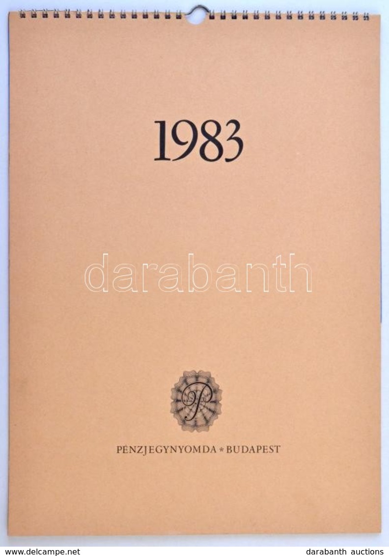 1983. 'Pénzjegynyomda Csipkenaptár' Falra Akasztható, Benne 4db Klf Különleges Csipkéb?l Kialakított Kép, A Pénzjegynyom - Non Classificati