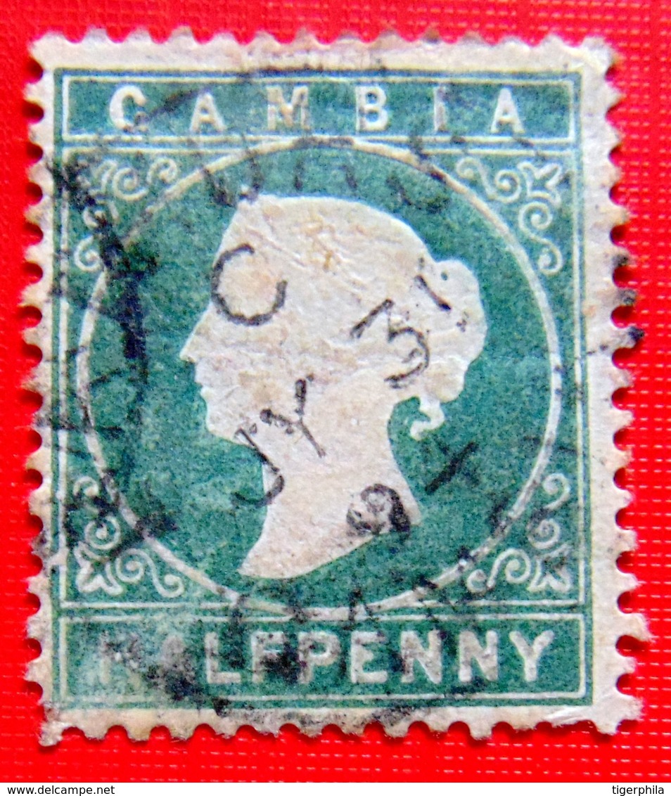 GAMBIA 1898 1/2d Queen Victoria Used Watermark : Crown & CA - Gambia (...-1964)