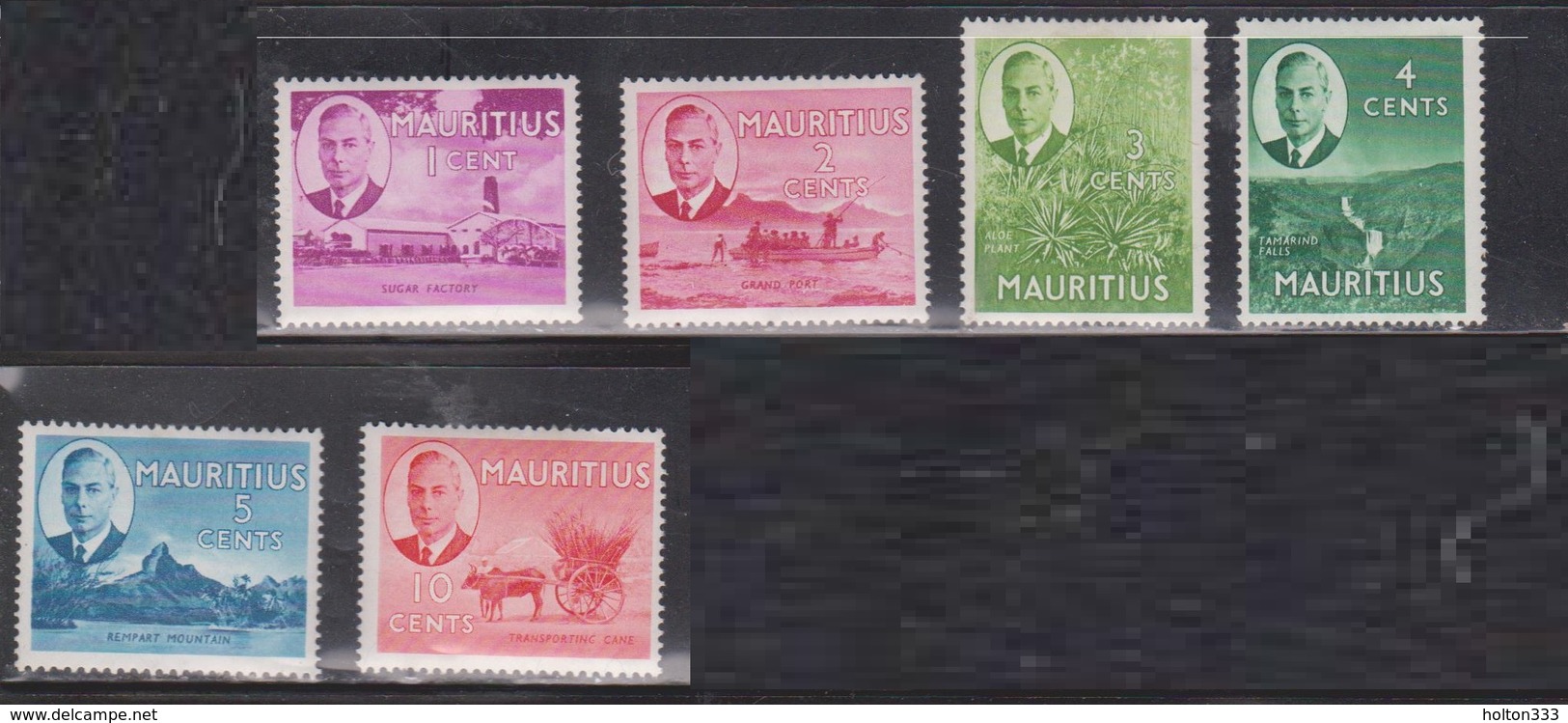 MAURITIUS Scott # 235-40 MH - KGVI & Various Scenes - Mauritius (...-1967)