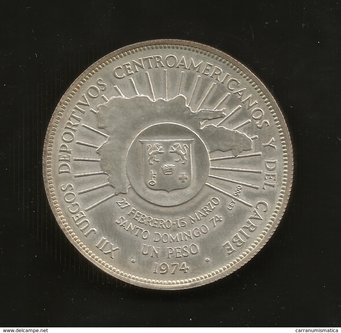 Dominican Republic - One Peso ( 1974 Games / Juegos ) Silver - Repubblica Dominicana - Dominicana
